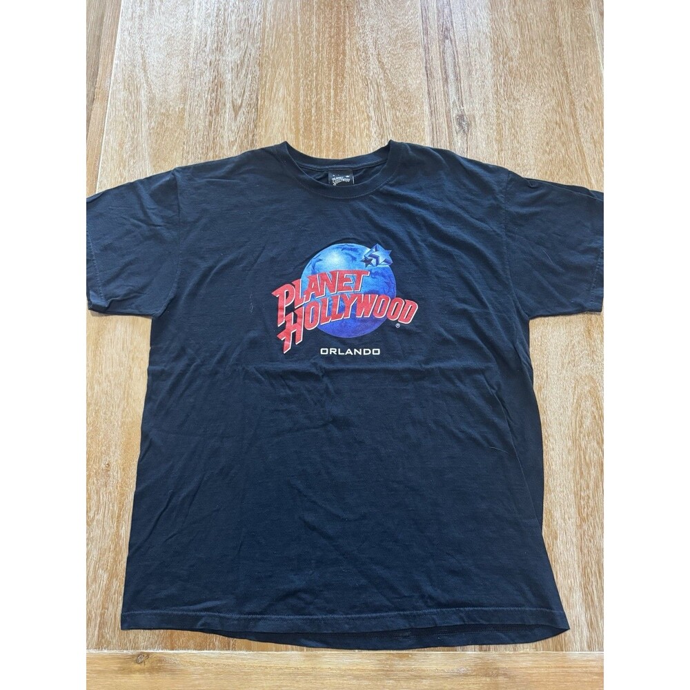 Vtg 1998 Planet Hollywood Orlando Shirt Mens XL Black Graphic T 90s PHRIV Cotton